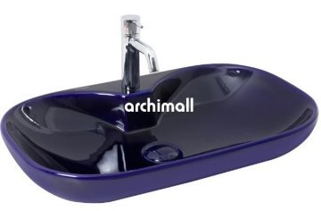 Alya 65 BD Tezgahüstü Lavabo (Batarya Delikli) 65x41cm Lacivert