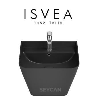 İsvea Sott Aqua Asma Monoblok Lavabo 50 cm Siyah