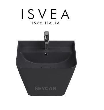 İsvea Sott Aqua Asma Monoblok Lavabo 50 cm Antrasit