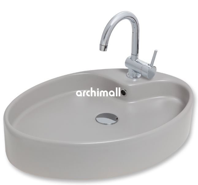 Betria Tezgahüstü Lavabo 65x45cm Mat Gri