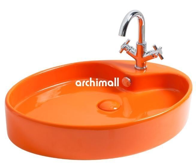 Betria Tezgahüstü Lavabo 65x45cm Turuncu