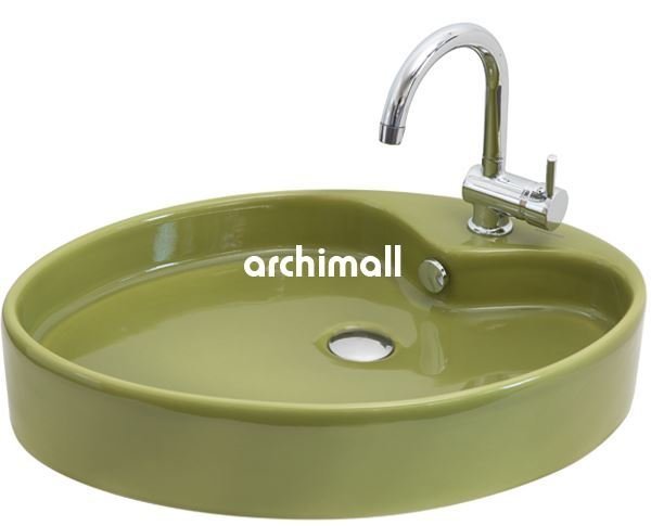 Betria Tezgahüstü Lavabo 65x45cm Yosun Yeşili