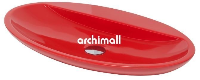 Sarin 72x41cm Tezgahüstü Lavabo Kırmızı