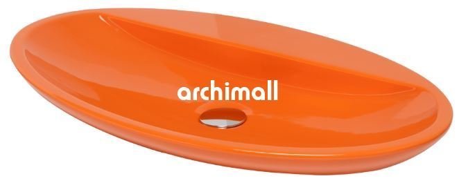 Sarin 72x41cm Tezgahüstü Lavabo Turuncu