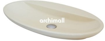 Sarin 72x41cm Tezgahüstü Lavabo Vanilya