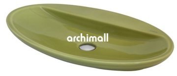 Sarin 72x41cm Tezgahüstü Lavabo Yosun Yeşili