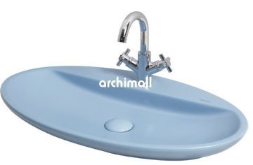 Sarin Batarya Delikli 72x41cm Tezgahüstü Lavabo Mat Arktik Mavi