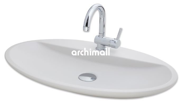 Sarin Batarya Delikli 72x41cm Tezgahüstü Lavabo Mat Beyaz