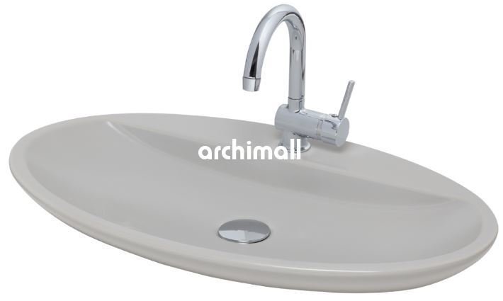 Sarin Batarya Delikli 72x41cm Tezgahüstü Lavabo Mat Gri