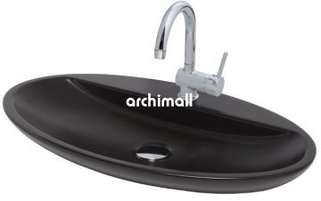 Sarin Batarya Delikli 72x41cm Tezgahüstü Lavabo Mat Siyah