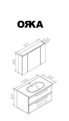 Orka Nuvola 100 cm Asma Banyo Dolabı