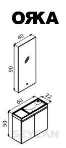 Orka Ferla 60 cm Asma Banyo Dolabı