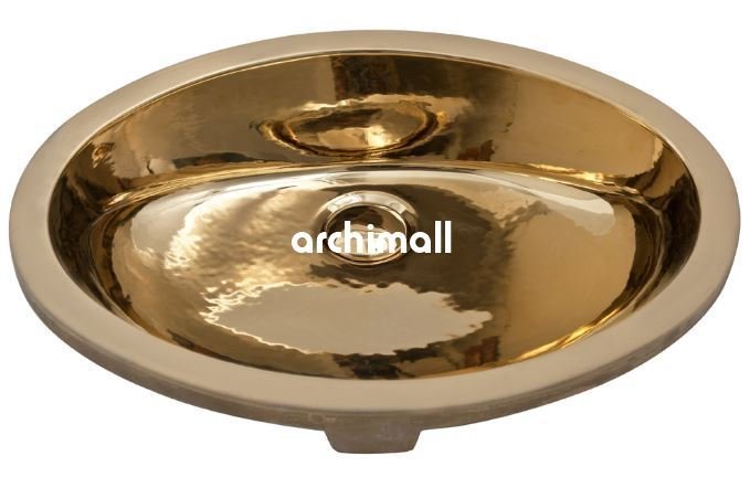 Polaris 58 cm x 45 cm Tezgahaltı Lavabo Altın