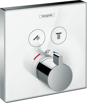 Hansgrohe Ankastre ShowerSelect Glass Termostatik Batarya Beyaz / Krom 15738400