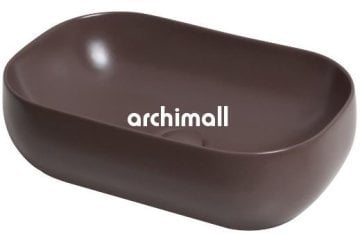 Niv 58x37cm Tezgahüstü Lavabo Mat Moka