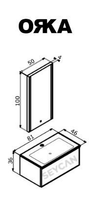 Orka Urban 80 cm Asma Banyo Dolabı