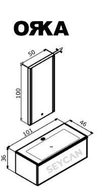Orka Urban 100 cm Asma Banyo Dolabı