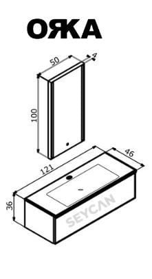 Orka Urban 120 cm Asma Banyo Dolabı