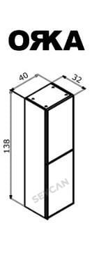 Orka Urban 40 cm Boy Dolabı