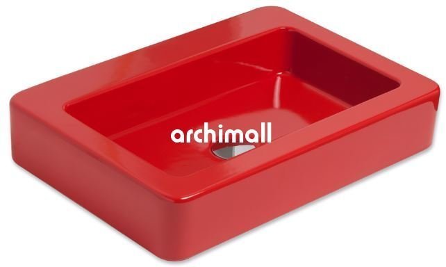 Skat 59x40cm Tezgahüstü Lavabo Kırmızı