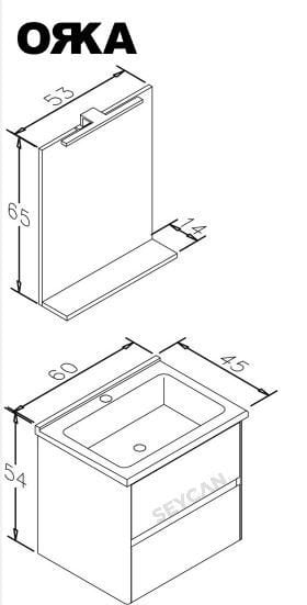 Orka Düden 60 cm Çekmeceli Banyo Dolabı