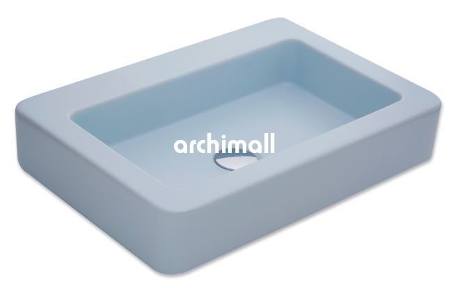 Skat 59x40cm Tezgahüstü Lavabo Mat Buz Mavisi