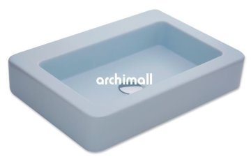 Skat 59x40cm Tezgahüstü Lavabo Mat Buz Mavisi