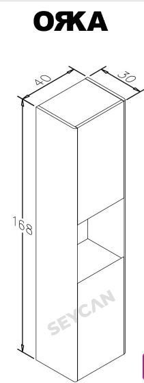 Orka Düden 40 cm Boy Dolabı DEMONTE