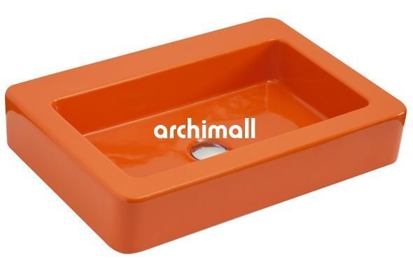 Skat 59x40cm Tezgahüstü Lavabo Turuncu