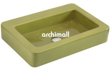 Skat 59x40cm Tezgahüstü Lavabo Yosun Yeşili