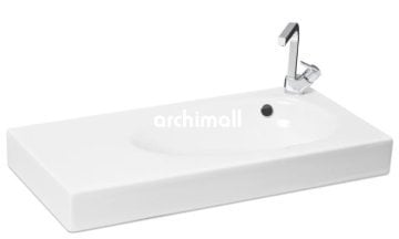 Bunda Batarya Delikli 91x45cm Etajerli Lavabo Beyaz