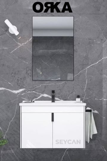 Orka Trio 80 cm Kapaklı Asma Banyo Dolabı