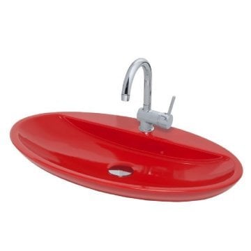Smanni Sarin BD - Kırmızı Oval Tezgah Üstü Lavabo