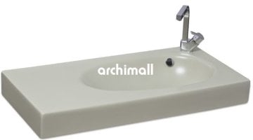 Bunda Batarya Delikli 91x45cm Etajerli Lavabo Mat Çağla Yeşili