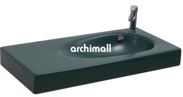 Bunda Batarya Delikli 91x45cm Etajerli Lavabo Mat Zümrüt