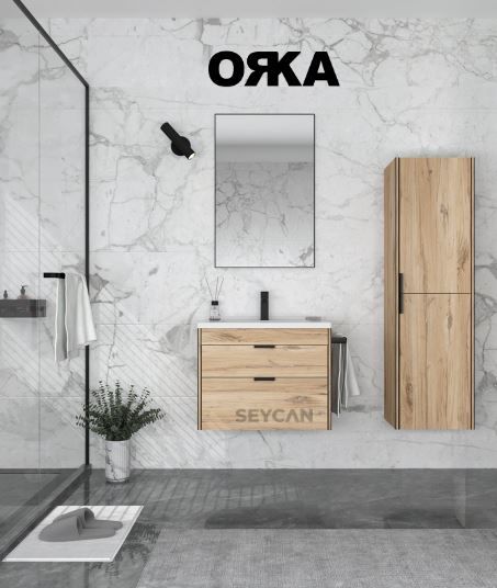 Orka Trio 65 cm Çekmeceli Asma Banyo Dolabı