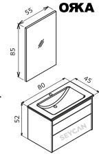 Orka Trio 80 cm Çekmeceli Asma Banyo Dolabı