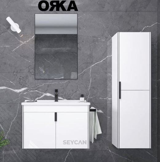 Orka Trio 80 cm Çekmeceli Asma Banyo Dolabı