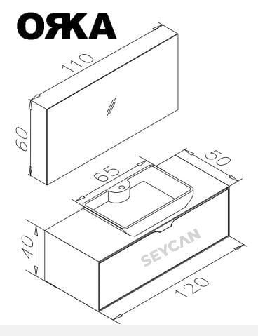Orka Mono 100 cm Asma Banyo Dolabı