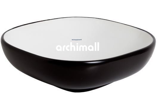 Alya 41x41cm Tezgahüstü Lavabo Mat Siyah Beyaz