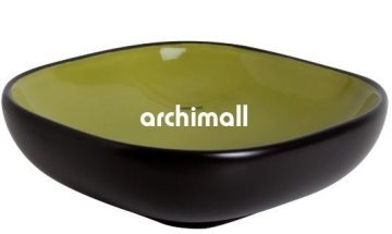 Alya 41x41cm Tezgahüstü Lavabo Mat Siyah Yosun Yeşili