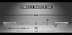 Gymholix Warrior Siyah Olimpik CrossFit Halter (20kg - 220cm)