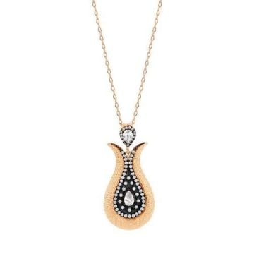 Lale Model Zirkon Taşlı Rose Bayan Gümüş Kolye