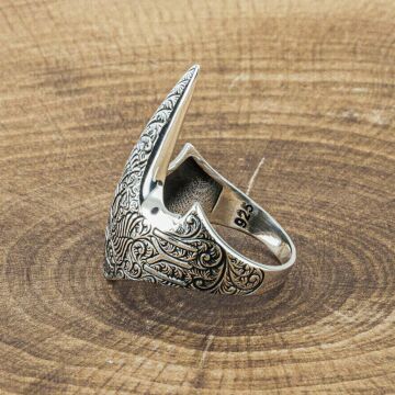 925 Ayar Gümüş Özel Selçuklu Kartallı Zihgir Yüzüğü