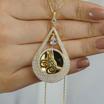 Damla Model Altın Kaplamalı 925 Ayar Gümüş Kolye 60 CM