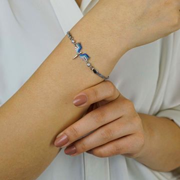 Melek Tasarımlı 925 Ayar Gümüş Kadın Bileklik