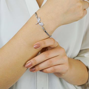 Melek Tasarımlı 925 Ayar Gümüş Kadın Bileklik