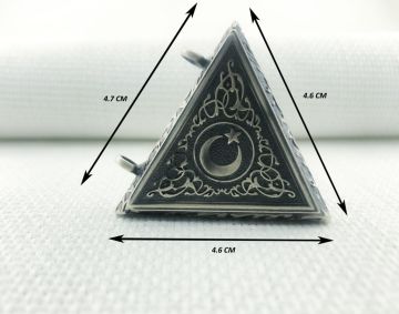 925 Ayar Ayyıldızlı Muska Kabı Gümüş Kolye Ucu