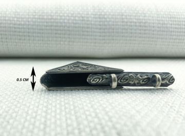 925 Ayar Gümüş Gül Desenli ve Osmanlı Tuğralı Muska Kabı Kolye Ucu