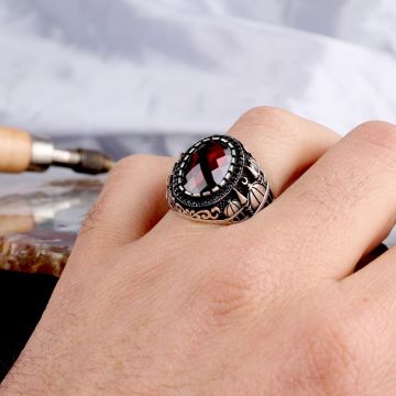 ZİRKON TAŞLI MİNARE MODEL 925 AYAR GÜMÜŞ ERKEK YÜZÜK
